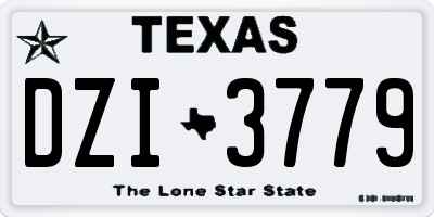 TX license plate DZI3779