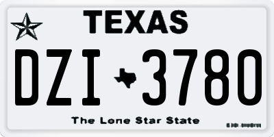 TX license plate DZI3780