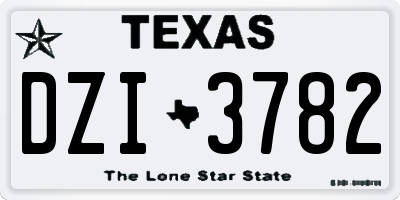 TX license plate DZI3782