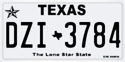 TX license plate DZI3784