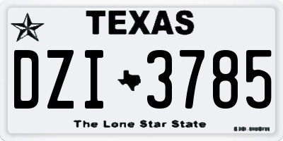 TX license plate DZI3785