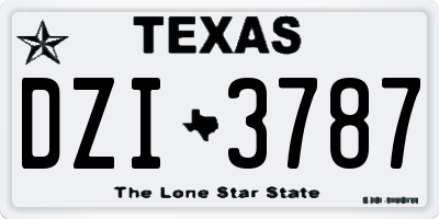 TX license plate DZI3787