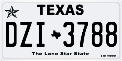 TX license plate DZI3788