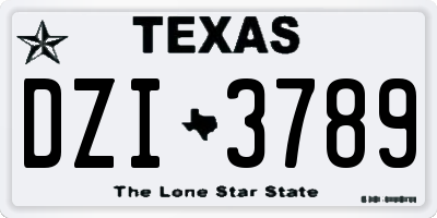 TX license plate DZI3789