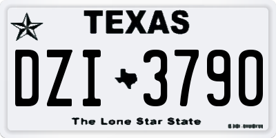 TX license plate DZI3790