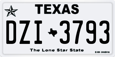 TX license plate DZI3793