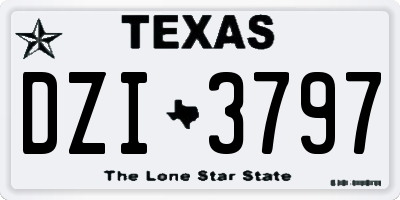 TX license plate DZI3797