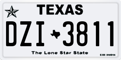 TX license plate DZI3811