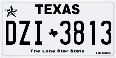TX license plate DZI3813