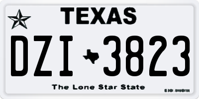 TX license plate DZI3823