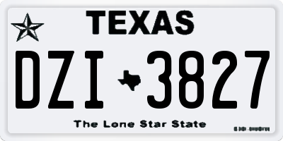 TX license plate DZI3827
