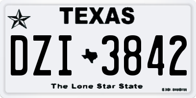 TX license plate DZI3842
