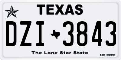 TX license plate DZI3843