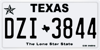 TX license plate DZI3844