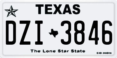 TX license plate DZI3846