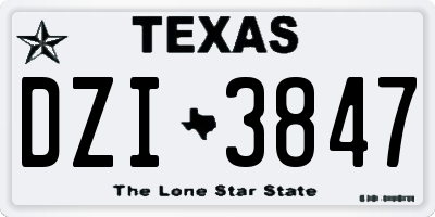 TX license plate DZI3847