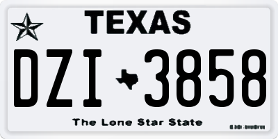 TX license plate DZI3858