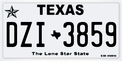 TX license plate DZI3859