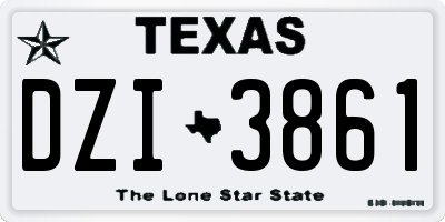 TX license plate DZI3861