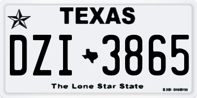 TX license plate DZI3865