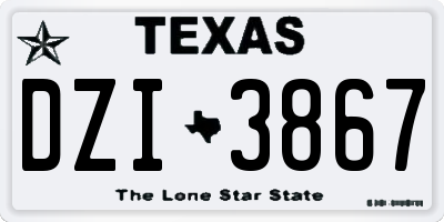 TX license plate DZI3867