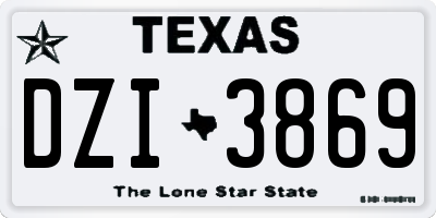 TX license plate DZI3869