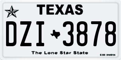 TX license plate DZI3878
