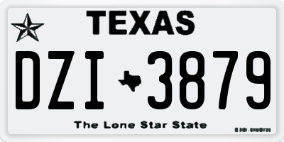 TX license plate DZI3879