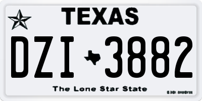 TX license plate DZI3882
