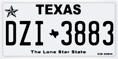 TX license plate DZI3883