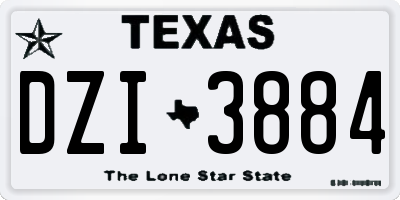TX license plate DZI3884