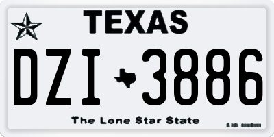 TX license plate DZI3886