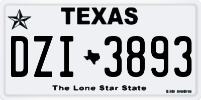 TX license plate DZI3893