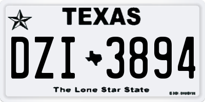TX license plate DZI3894