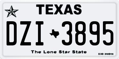 TX license plate DZI3895