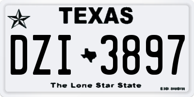 TX license plate DZI3897