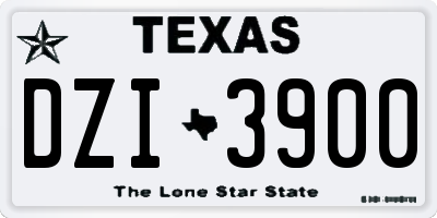 TX license plate DZI3900