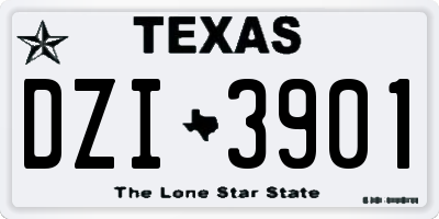 TX license plate DZI3901