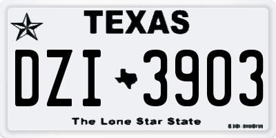 TX license plate DZI3903