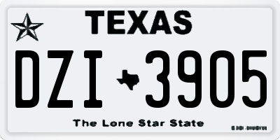 TX license plate DZI3905