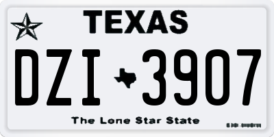 TX license plate DZI3907
