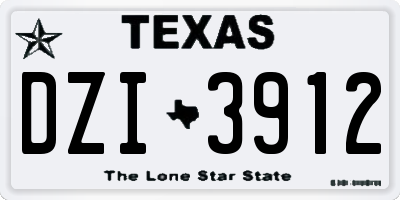 TX license plate DZI3912
