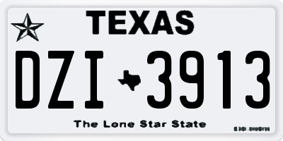 TX license plate DZI3913