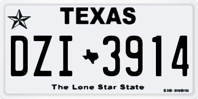 TX license plate DZI3914