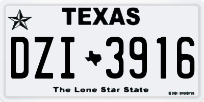 TX license plate DZI3916