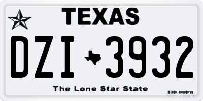 TX license plate DZI3932