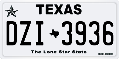 TX license plate DZI3936