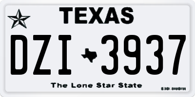 TX license plate DZI3937