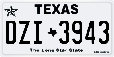 TX license plate DZI3943