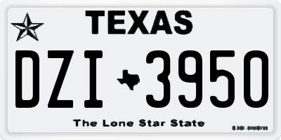 TX license plate DZI3950